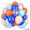 ZOOYOO 50pcs Balloons 12 Inch Blue Orange Confetti Latex Balloons