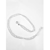 10.5 Inch 3-Strand Ball/Beaded Chain Sparkly Sterling Silver Anklet/Ankle Bracelet/Ankle