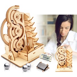 Solar 3D Wooden Puzzle Marble Run Educational Wood Mechanical Building Toys STEM Science Experiments Projects Birthday Gift for Adult Men Kids Age 8 10 12 14＋