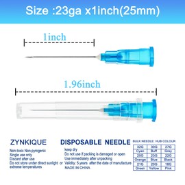 23G 25mm Needles, Disposable Dispensing Lab Supplies,100Pcs Dispensing Needle with Cap, Individually Sealed Wrapped for Scientific, Measuring and Refilling