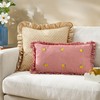 furn. Les Fruites Embroidered Ruffle Cushion Cover - Lemons -