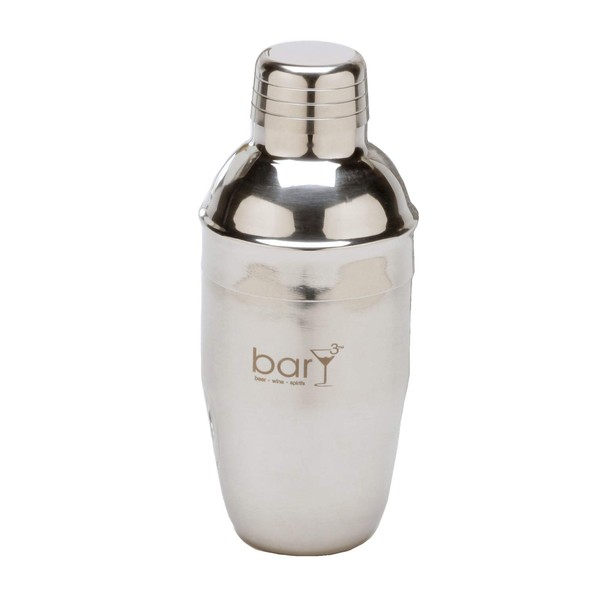 BARY3 COCKTAIL SHAKER- 12 FL. OZ, DISHWASHER SAFE, STAINLESS STEEL