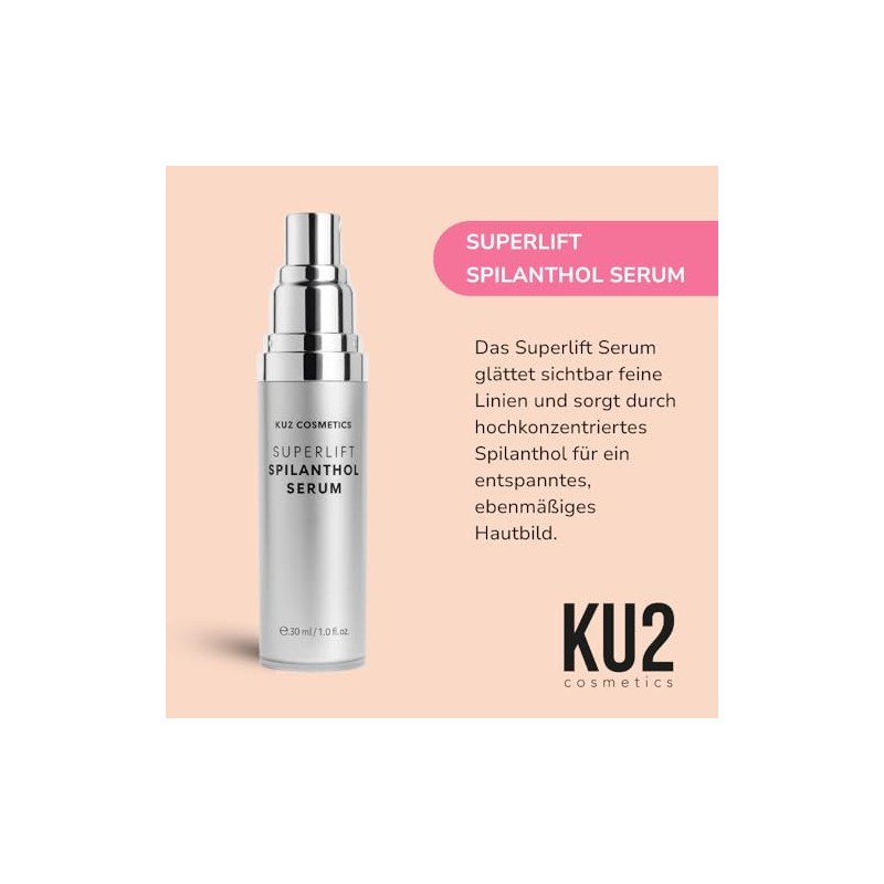 KU2 Cosmetics Superlift Spilanthol Serum 30ml | Anti-ageing, with peptides,