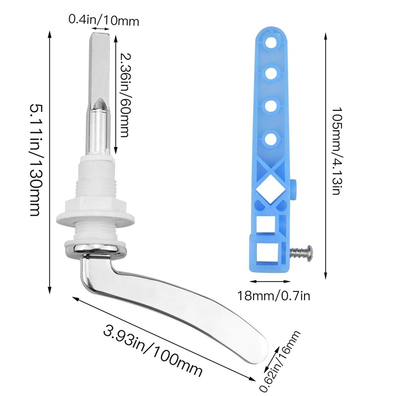 Hinata Zinc Alloy Metal Flush Handle for Toilet Cistern Lever