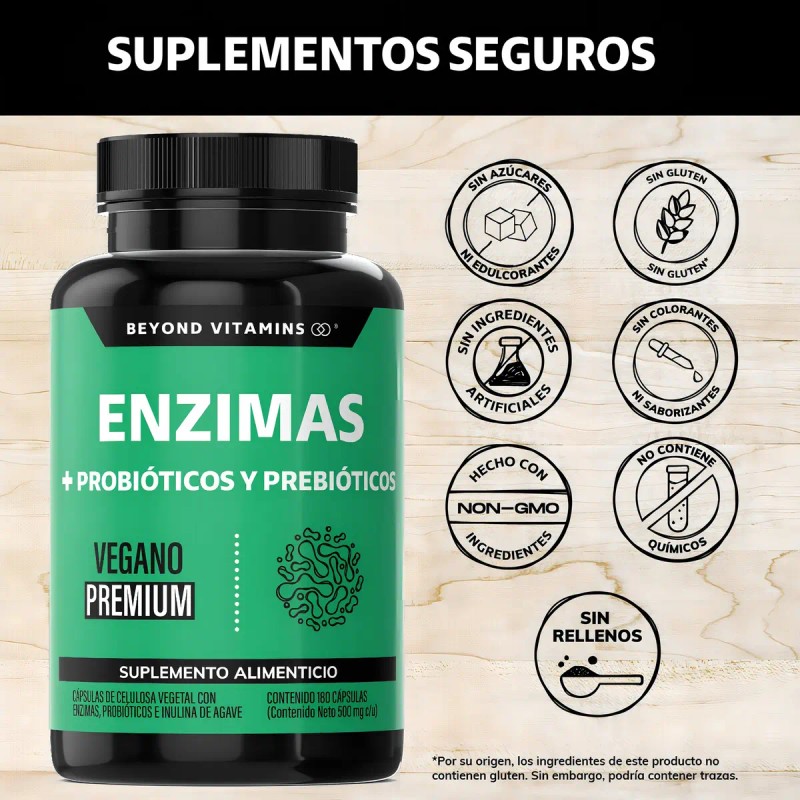Enzimas Digestivas Probióticos Prebióticos Lactobacillus Acidophilus Lactasa Lipasa Otros Digestive