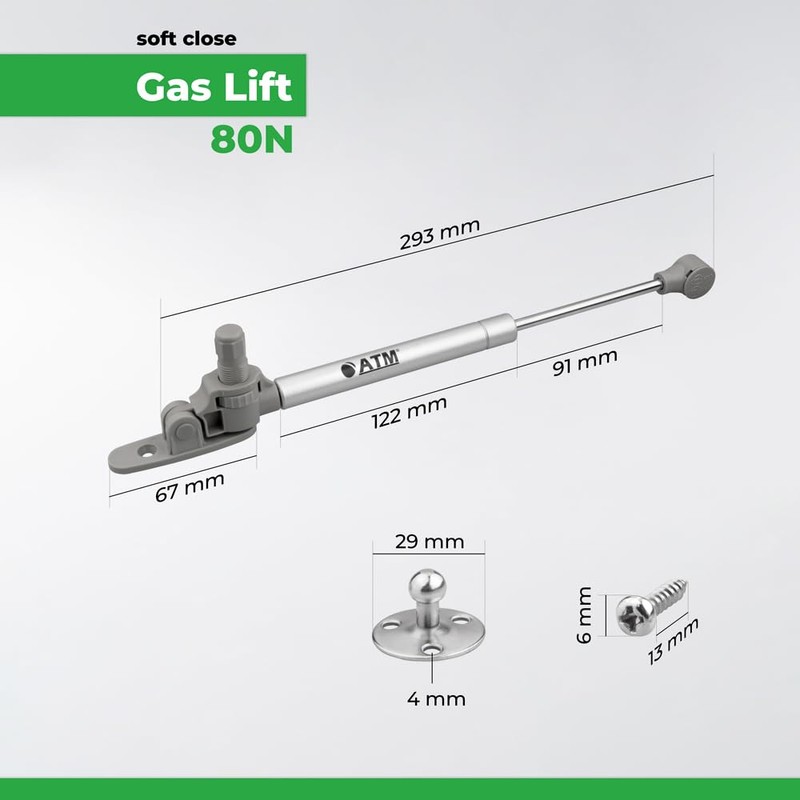 ATM® Gas pressure damper with brake for furniture and flap