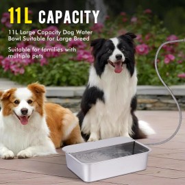 Oujimai 3Gal Automatic Dog Water Bowl Dispenser Large Breed Stainless Outdoor Water B...