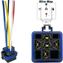 irhapsody 12V 40/30AMP Waterproof Relay Kit, 5-pin SPDT Automotive Relay, with Heavy-Duty Pigtail Wiring Harness