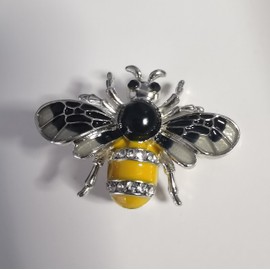 GIMIRO Bee Brooch Animal Pins Imitation Diamond Rhinestone Clippers for Coat, Blazer, Dress, Wedding, Party, Fashion Accessories, Dressingmatch, Metal