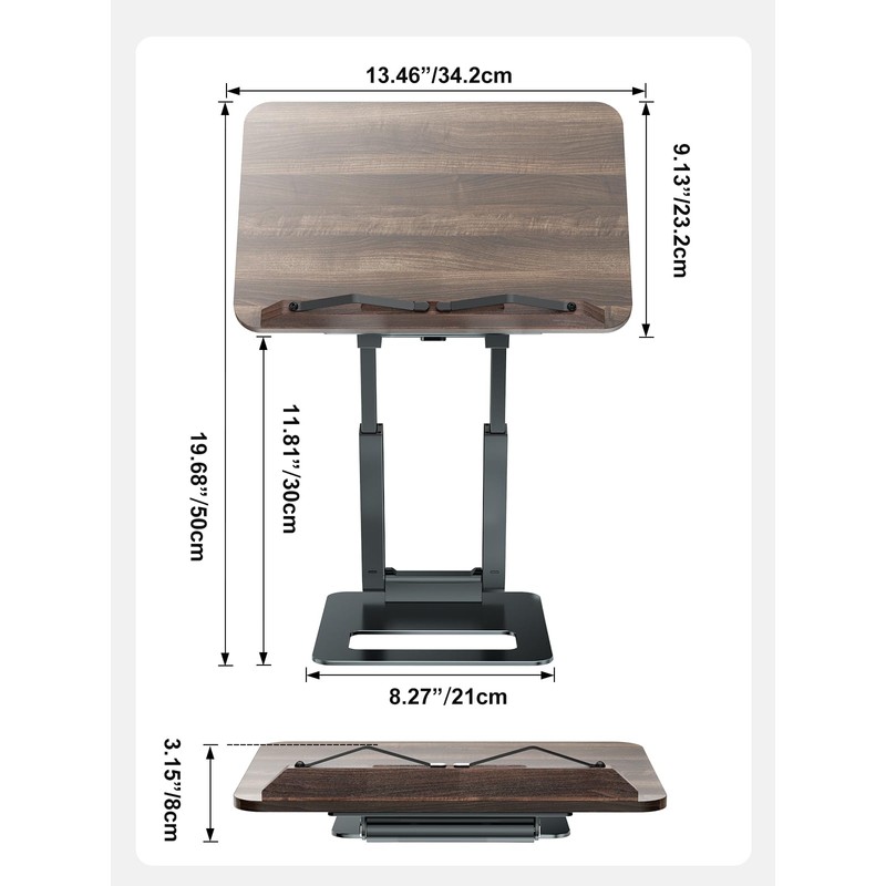 Tounee Book Stand, Telescopic Book Holder Stand, Adjustable Height Pull