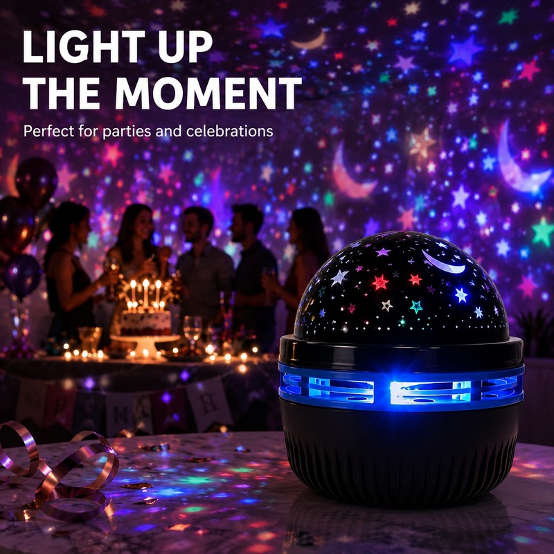 USB Star Moon Projector Light 5V LED Rotating Night Light