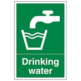 V Safety Drinking Water 100 x 150 mm - 3mm Aluminium Composite Safety Sign