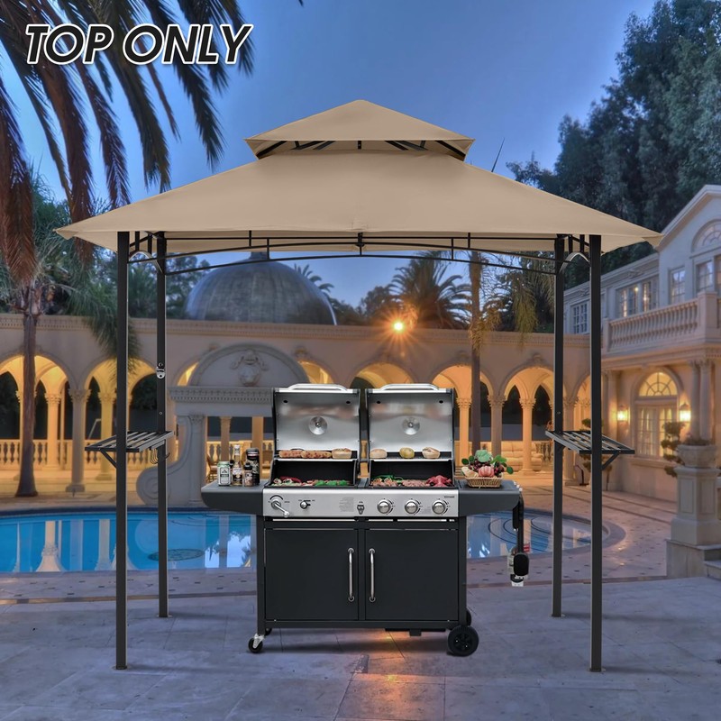 MASTERCANOPY Grill Gazebo Replacement Canopy Top for Model L-GG001PST-F (Beige)