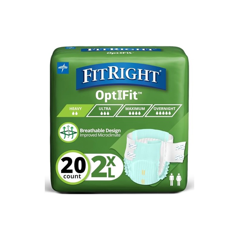 FitRight - Calzoncillos extra para adultos con pestañas, absorción moderada,