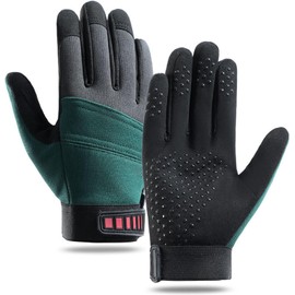 UNIQOCK Winter Cycling Gloves for Men and Women - Thermal Full Finger Bike Gloves - Touch Screen Windproof Warm Non-Slip Road Mountain Bicycle Gloves for Running,Driving,Hiking,and Skiing- Green