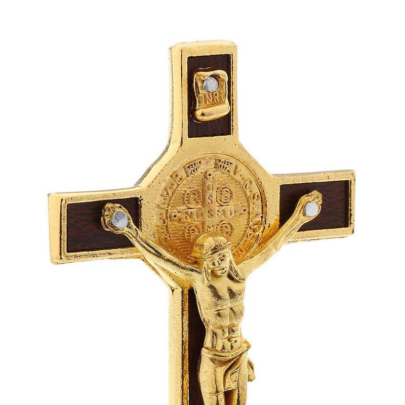 POFET Crucifix Jesus Christ Cross Statue Figurine For Car Home