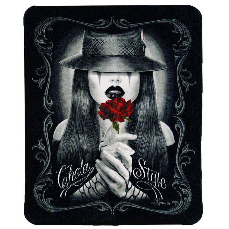 Plush Throw Blanket - Chola Style - Queen Bed 79"x