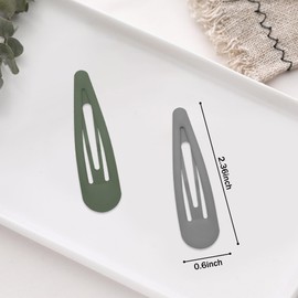 Cptots 24 PCS 2.36 Inches Metal Snap Hair Barrettes For Women Water Drop Shape Hair Clips For Thick Thin Fine Hair,Black Brown Gray Yellow Green Khaki