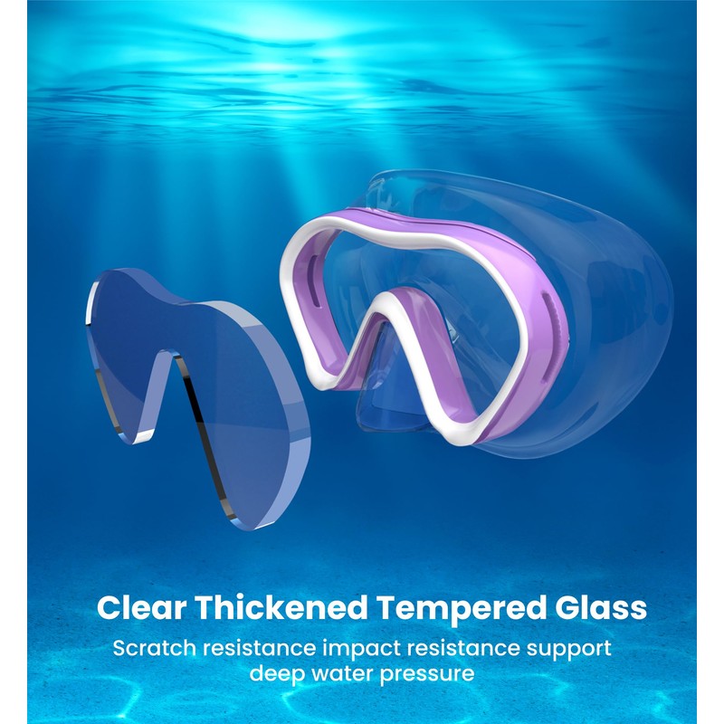 Aegend 2 Pack Kids Snorkel Goggles - Knitted Strap -
