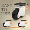 Upgrade Leveling Casters with Ratchet Handle, Height-Adjustable Plate Casters, White