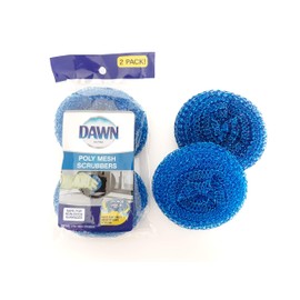 Dawn Scrubbers, Set of 4 Durable Non-Scratch Poly Mesh Scrubbies for Washing Dishes (2 Packages of 2)
