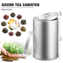 Irenare 20 Pack Tea Canisters for Loose Tea 16 oz Tea Tin Canister with Airtight Double Lids Metal Coffee Cans Empty Small Round Kitchen Canisters for Sugar Candy Herbs Spices Food Container