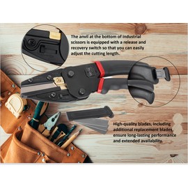 Multipurpose Heavy Duty Scissors All Purpose Utility Industrial Scissors - 6-in-1 Cutter with Safety Lock, Non-slip Handle, and Thread Trimming - Perfect for Soft Pipe, Fibre, Wood, Iron Wire, Box