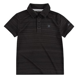 Hurley Boys' H20-Dri Polo Shirt, Black Heather, L