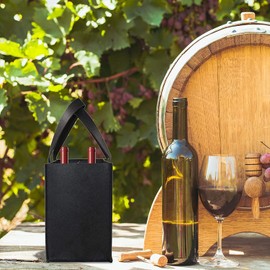 LATRAT Bottle Bag 6 Bottles Carry Bag with Dividers Bottle Basket for 1.5 L Bottles Shopping Bag Washable 31 x 25 x 18 cm, black, No