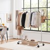 Yaheetech Clothes Rack with Wheels, Heavy-Duty Clothing Organizer, Adjustable Commercial
