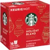 Starbucks Holiday Blend Medium Roast Ground Coffee K-Cups, 0.4 oz,