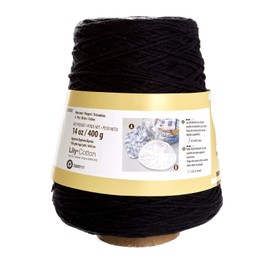 Spinrite Lily Sugar'n Cream Cone Yarn Black