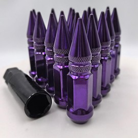 NETFLBT M12x1.5 Lug Purple Nuts Lug,Spike Lug nut for Acura, Honda, Chevy, Hyundai, Toyota, Lexus, 20PCS 12x1.5 Lug Nuts with Socket Key.