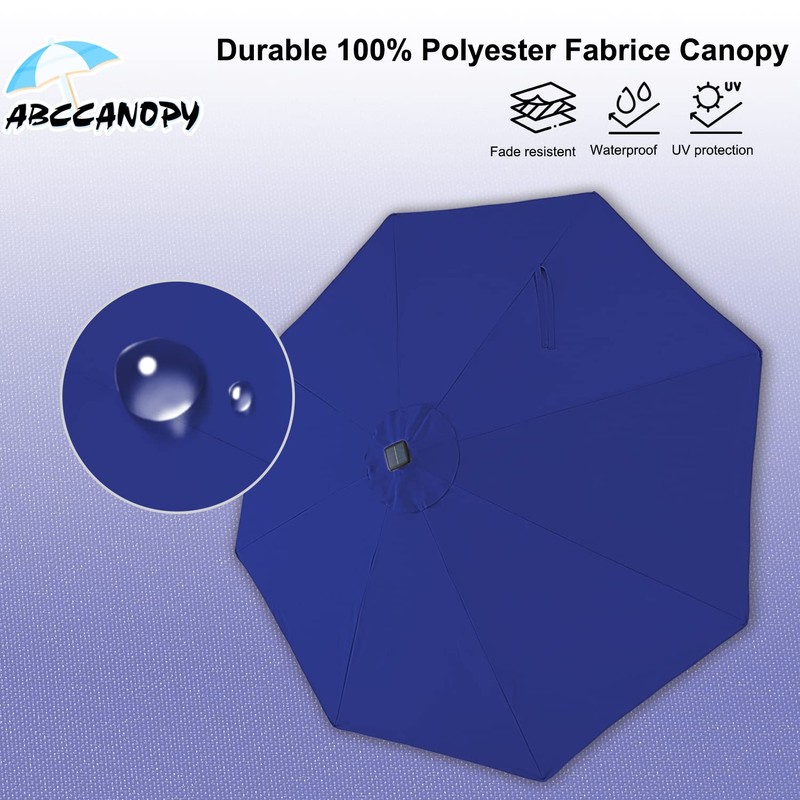 ABCCANOPY Durable Solar Led Patio Umbrellas with 32LED Lights 9FT