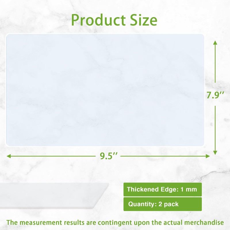 Small Translucent Silicone Mats: 7.9”x9.5” Clear Non-Slip Countertop Protector Liner