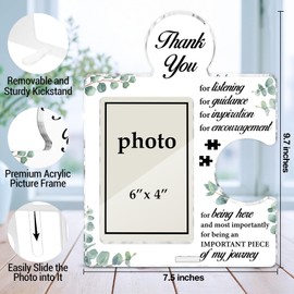 Thank You Gift Picture Frame, Appreciation Gifts for Teachers Coworkers Boss Leader Supervisor Principal Mentor, Thank You Acrylic Puzzle Piece Tabletop Display Picture Frames, Photo 6 x 4 Inches