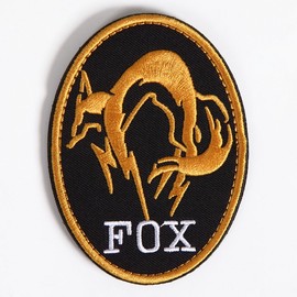 Catsobat FOXHOUND サバイバルゲーム ハロウィンコスプレ ミリタリーパッチ ベルクロワッペン 刺繍タイプ タイプ2 ゴールド