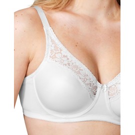 Wonderbra Womens Firm-support Seamless Cup Underwire Bra, White, 40D US