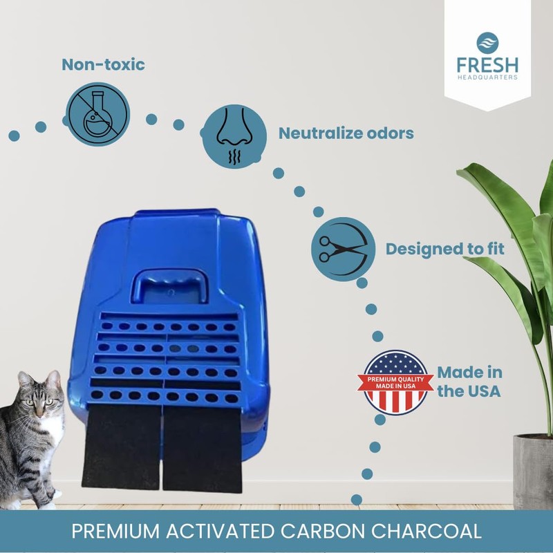 Fresh Headquarters 6-Pack Activated Carbon Filters for Litter Box -
