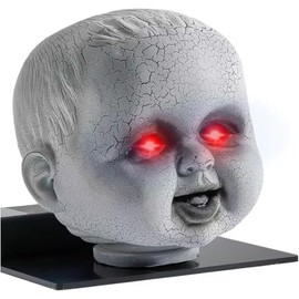 Creepy Doll Head Paranormal Ghost Spirit Communication Tool Equipment EMF Device Ghost Hunting Detection Equipment (red)