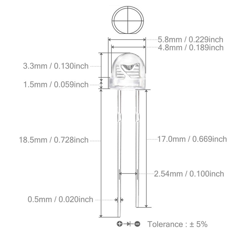 Chanzon 100 pcs 5mm White Straw Hat LED Diode Lights