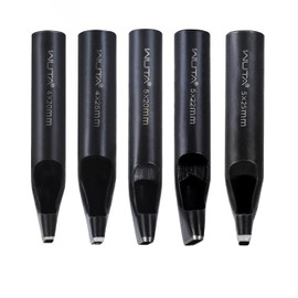 WUTA 5 Piece Oval Hole Punch Set, Black Hollow Punch Cutting Tool, Hole Punch Set for Leather, Watch Strap, Sealing Belt