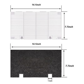 RV A/C Filter for Dometic, RV Air Conditioner Cover Compatible with Duo Therm, AC Filter for Camper, Air Conditioner Cover for Travel Trailer, 1 Pack with 2 Filter Pads