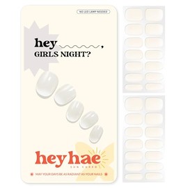 Heyhae Tiras de gel semicurado para uñas | No requiere lámpara LED | Ombré, blanco, primavera | Fácil de aplicar y retirar, acabado de salón | Kit com