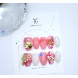 Handmade nail tips -  Roly Poly  - Almond / 수제네일팁 -  롤리폴리  - 아몬드