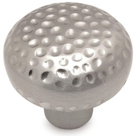 Cosmas 10 Pack 10551SN Satin Nickel Hammered Round Cabinet Knob Hardware - 1-1/4" Inch Diameter