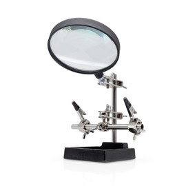 GALLUNOPTIMAL 3. Hand with glass magnifier 3 dioptres, heavy professional design with tripod and insulated clamps