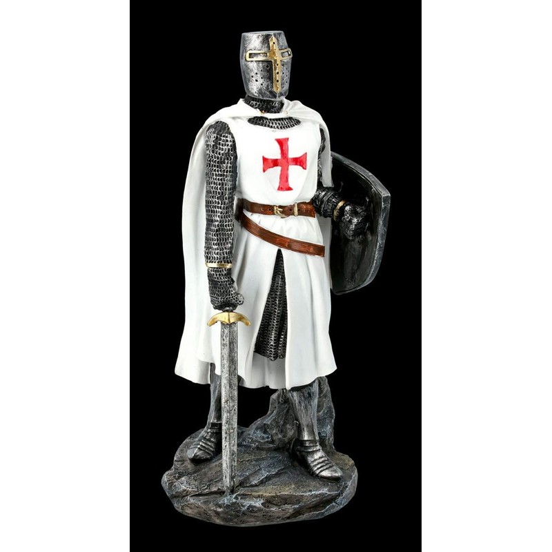 White Knight Templar Figure with Shield and Sword | Templar