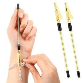 Bracelet Helper Tool,2 Pcs Hand Bracelet Fasten Helper for Joints for Women Jewelry Tools Fastening and Hooking Equipment for Jewelry Bracelet Necklace Watch Clasps Ties Zippers (Gold)