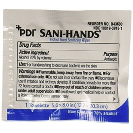 Sani-Hands Hand Sanitizer Wipes, Ethyl Alcohol Wipes Individually Wrapped with Aloe and Vitamin E, Hand Sanitizer Travel, Home, Outdoor Use, 5 in x 8 in, 100 Wipes, 1 Pack